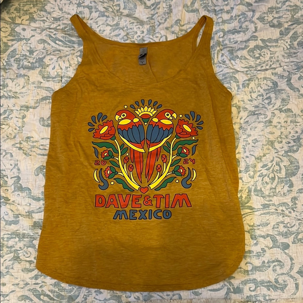 NEW Women’s Medium 2024 Mexico Gold/yellow Dave Matthews Band Parrot Tank Top